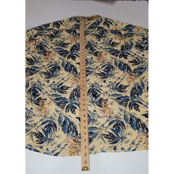 Morro Bay Mens Hawaiian Shirt XXL Yellow / Blue Flora Button Up S/S Viscose - Picture 8 of 10